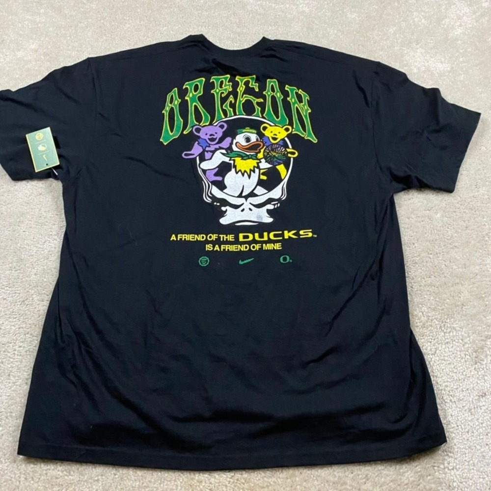 Nike Oregon Ducks Grateful Dead Shirt Mens 2XL Steal Your Face Tee Black